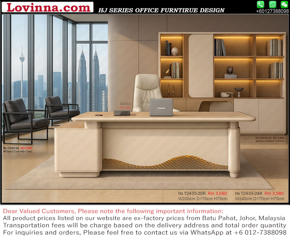 premium office table with storage cabinet