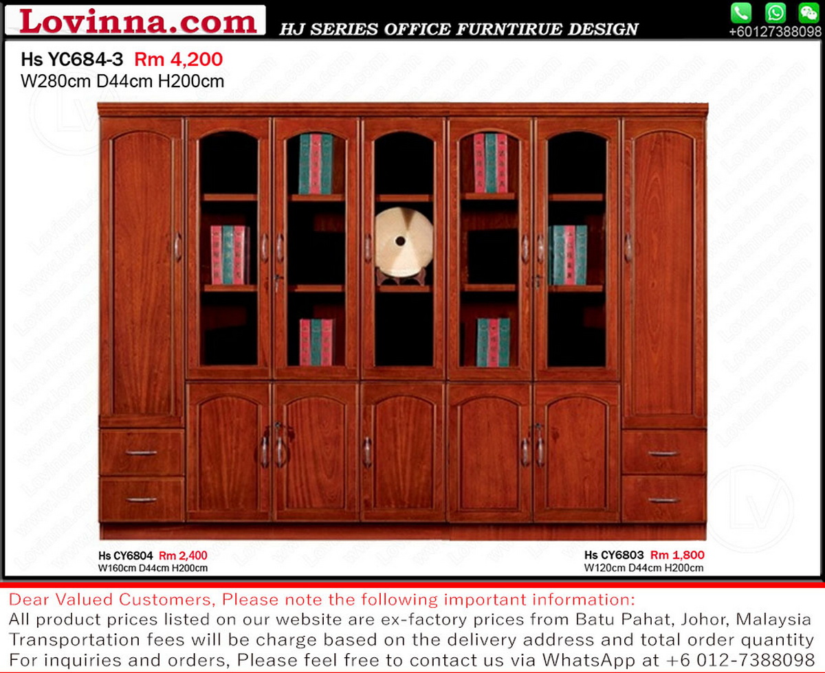 Refined book cabinet styled in a corporate office delivering a clean and organized look