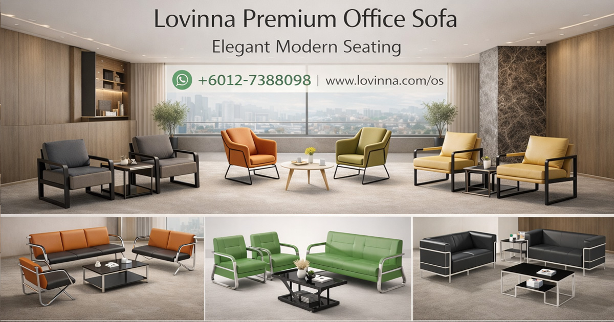 modern office sofa set arranged in a spacious reception lounge with soft carpet flooring and city view backdrop, featuring coordinated armchairs and sofas around minimalist coffee tables, creating an elegant, calm and professional atmosphere, comfortable seating with ergonomic support, clean lines and premium upholstery enhancing corporate image and welcoming guests with refined taste and balanced layout