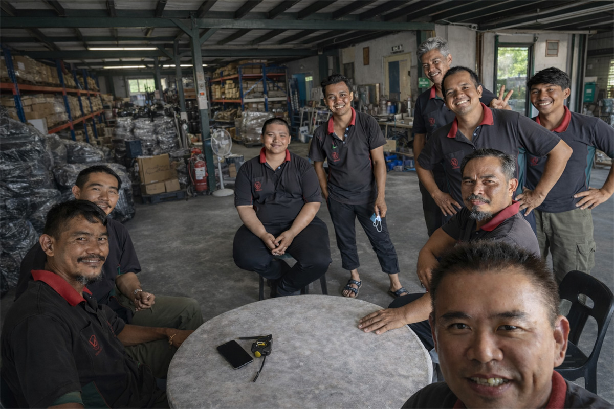 Lovinna warehouse team at the business site