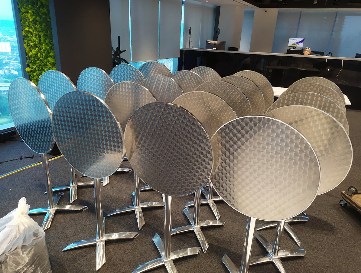 Forty units of high cocktail tables delivered to TRX